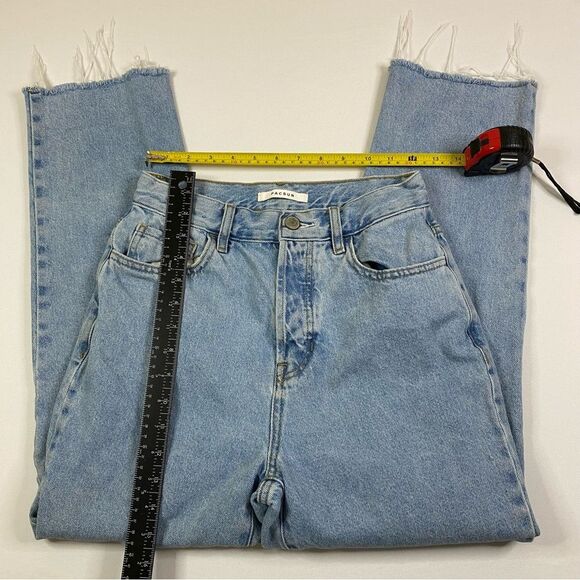 Pacsun High Rise Straight Jeans‎ Women's 24 90's Light Denim Raw Hem Button Fly - Picture 7 of 13